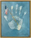 Flag , US Bicentennial by Sterling Boyd Strauser, oil on board, sold Jan 2019