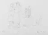 Pals by Carroll Cloar, pencil on paper, sold Jan 2018