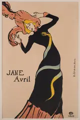 Toulouse Lautrec , Jane Avril by Henri de Toulouse-Lautrec, lithograph, sold Aug 2017