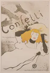 Toulouse Lautrec , Confetti by Henri de Toulouse-Lautrec, lithograph, sold Aug 2017