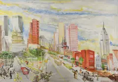 Henry Street by Joseph Delaney, 1978, oil on canvas, sold Jan 2017