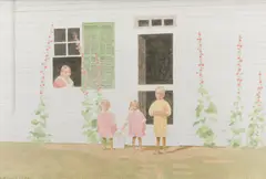 The Watering Detail by Carroll Cloar, acrylic on board, sold Jan 2017