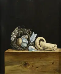 Still LIfe by Werner Wildner, tempera on panel, sold Jan 2017