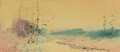 Panoramic Landscape by Lloyd Branson, watercolor, sold Jul 2016
