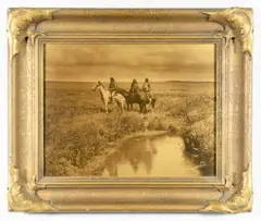 Orotone, Three Chiefs by Edward S. Curtis, photograph, sold Jul 2016