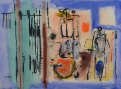 Wiedemann Abstract by Guillermo Wiedemann, watercolor, sold Jan 2015