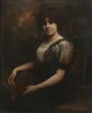 Portrait, Mrs. Lay by Lloyd Branson, oil on board, sold Jul 2014