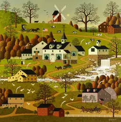 Windmill by Charles M. Wysocki, oil on canvas, sold Jul 2014