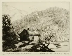 A Mountain Home by Louis E. Jones, etching, sold Jan 2014