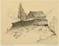 A Mountain Barn by Louis E. Jones, etching, sold Jan 2014
