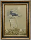 Raven in a Graveyard by Werner Wildner, oil on canvas, sold Jan 2013