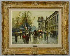 Paris Street Scene by Édouard Cortès, oil on canvas, sold Jan 2013