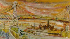 Williamsburg Bridge by Joseph Delaney, oil on board, sold Jan 2012