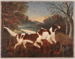 Landscape with Hunting Dogs by Wilhelm Theodore Eilerts, oil on canvas, sold Jan 2012