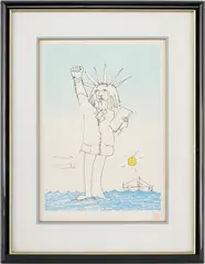 Power to the People , Yoko Ono by John Lennon, pencil, sold Jan 2024