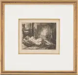 Nude on Hearth by John Sloan, etching, sold Jan 2024