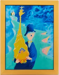 A Man Who Has Made An Unwise Purchase by Theodor Seuss, serigraph, sold Jan 2024