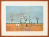 Controversy Under the Persimmon Tree by Carroll Cloar, lithograph, sold Jan 2024