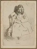 Annie, Seated by James Abbott McNeill Whistler, etching, sold Jan 2023