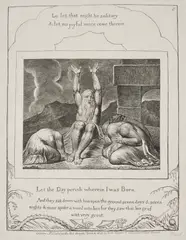 Engraving, Job's Despair by William Blake, 1825, engraving, sold Jul 2023