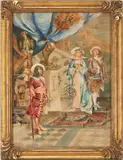 Genre , Aristocratic Couple by Large Arturo Ricci, watercolor and ink on paper, sold Jul 2023