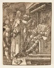 Christ before Herod by Albrecht Durer, woodcut, sold Jul 2023