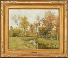 Landscape by Olive Parker Black, oil on canvas, sold Jan 2023