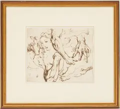 Head Hands Study by Luigi Sabatelli, ink, sold Jan 2022