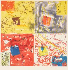 Four Times Four by Nancy Graves, color etching, sold Jul 2021