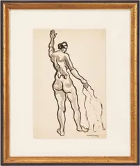 Nude by Joseph Delaney, watercolor, sold Jul 2021