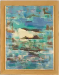 Abstract Expressionist by Leonardo M. Nierman, oil on board, sold Jul 2025