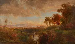 Autumn Landscape, Along the Delaware, ex-Christies by Jasper Francis Cropsey, oil on canvas, sold Jul 2025
