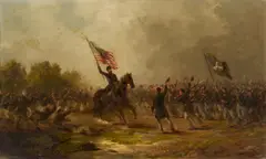 Civil War , Battle of 2nd Manassas AKA Bull Run by Xanthus Russell Smith, 1864, oil on canvas, sold Jan 2026