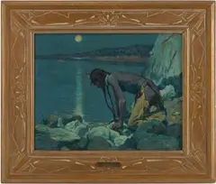 Moonlight, Indian Lake; by Eanger Irving Couse, 1926, oil on board, sold Jan 2026