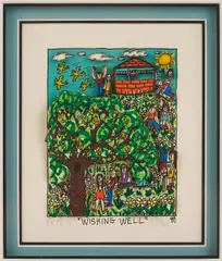 Wishing Well by James Rizzi, screenprint, sold Jan 2026