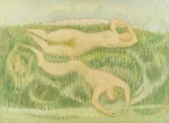 Panoramic Figures by Beveridge Moore, oil on canvas, sold Jan 2026