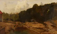 Scottish Landscape with River by Robert Noble, oil on canvas, sold Jan 2026