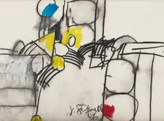 Abstract Composition by Joe Steffanelli, charcoal, sold Jan 2026