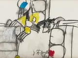 Abstract Composition by Joe Steffanelli, charcoal, sold Jan 2026