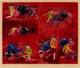 Red Corrida AKA Bull Fight by LeRoy Neiman, pencil, sold Jan 2026