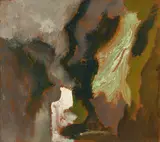 Abstract by Sterling Strauser, 1956, oil on canvas, sold Jan 2026