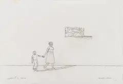 Study for Outskirts of Town by Carroll Cloar, graphite on paper, sold Jan 2026