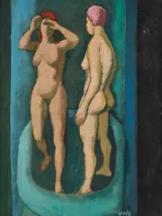 Two Nude Women by Meyer Wolfe, oil on board, sold Jan 2026
