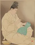 Woodblock , The Master Potter by Paul Jacoulet, pencil, sold Jan 2026
