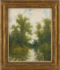 Brook in Summer by Milne Ramsey, oil on canvas, sold Jan 2026