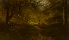 Woodland Landscape by J. C. Thom, oil on canvas, sold Jan 2026
