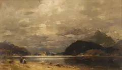Norwegian Fjord Seascape by Georg Anton Rasmussen, oil on canvas, sold Jan 2026