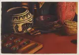 Game XII: Mancala by Anne E. Moitke, 1993, watercolor, sold Jan 2026