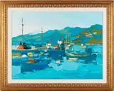 Boats by Nicola Simbari, oil on canvas, sold Jan 2026