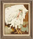 White Turkey by Sterling Strauser, 1977, oil on board, sold Jan 2026